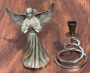 PORTACANDELE ANGELO CO. ARGENTO INTERNAZIONALE VINTAGE - Foto 1 di 7
