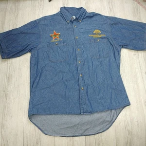 Vintage Calica Sport Denim Shirt XL Warbirds Over Wanaka NZ Airshow Embroidered - Picture 1 of 9