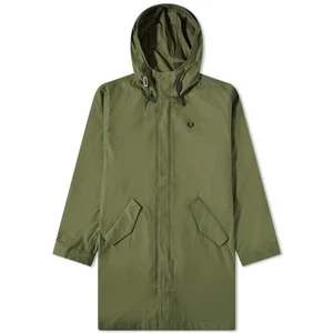 Fred Perry Baumwolle Shell Parka mit Kapuze Neu mit Etikett XS $ 250 Parka grün - Bild 1 von 20