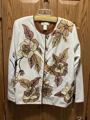 Blazer/chaqueta vintage bordada con cortinas y demonios otoño floral en muy buen estado grande  Foto 1 de 4