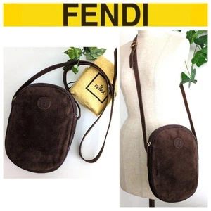 Bolso de Hombro FENDI Pochette Vintage Marrón Gamuza Para Mujer USADO DE JAPÓN - Imagen 1 de 10