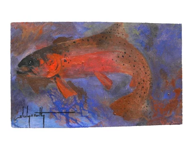 Pintura Acrílica Original de Trucha Garganta por Shirley Hartley, Naturaleza, Peces Foto 1 de 2