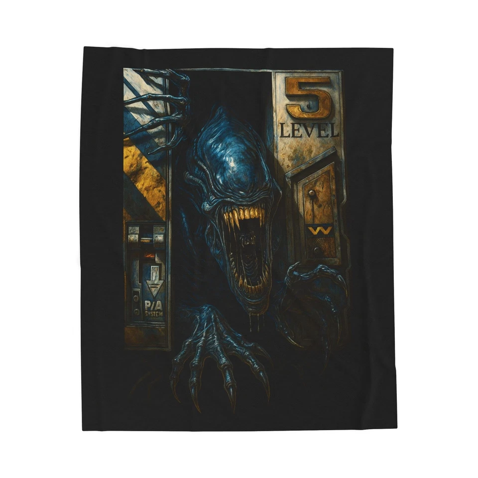 Aliens Xenomorph Plush Blanket - Soft Fleece Throw, Sci-Fi Movie Fans, Cozy Home - Image 1 of 1