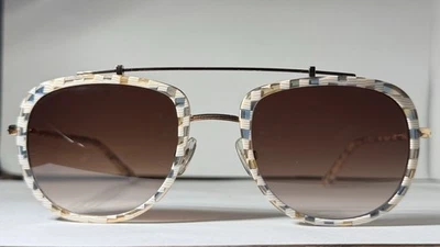 KREWE Breton Pincheck 18K Sunglasses (Discontinued Line) - Image 1 of 4