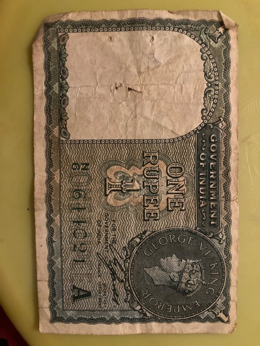 インド政府 1940年代 1ルピー紙幣キングジョージ6世 1940 India Rupee In Indian Paper Money for sale | eBay