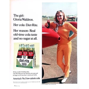 Diet-Rite zuckerfreie Soda 1967 Druckanzeige Amerikas #1 kalorienarme Cola 10,5 Zoll x 13 Zoll - Bild 1 von 3