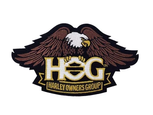 Harley Owners Group Hog  Brown Eagle Patch 5" x 3" Davidson - Imagen 1 de 6