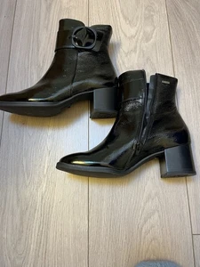 NEU Paul Green schwarze Lackleder PANACHE Stiefeletten Schuhe UK5/US8/Thermosole - Bild 1 von 11