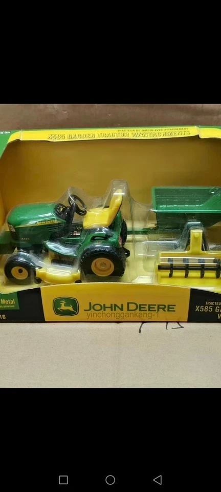 Tractor de jardín Ertl John Deere x585 1:16 con modelo cortacésped Foto 1 de 3