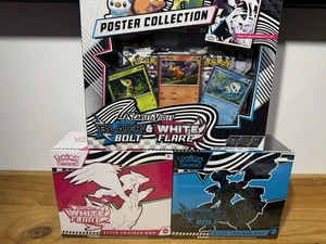 Pokemon Scarlet & Violet TCG Black Bolt & White Flare ETB Poster Collection ETB - Picture 1 of 8