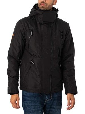 Superdry Hombre Chaqueta Cortavientos Montaña Con Capucha, Negra Foto 1 de 4