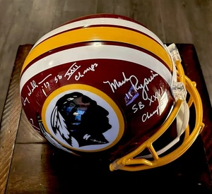 Washington Redskins Super Bowl QBs Rypien, Theismann & Williams signierter Helm - Bild 1 von 14