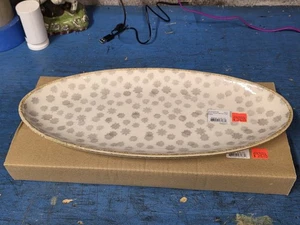 New Vietri 16" Earth Flower Oval Platter - Picture 1 of 4