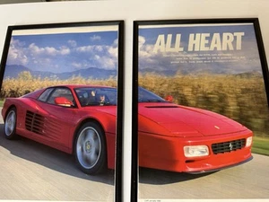 FRAMED Original 1992 Ferrari 512 TR Red Magazine Picture Poster Wall Art Retro - Foto 1 di 3