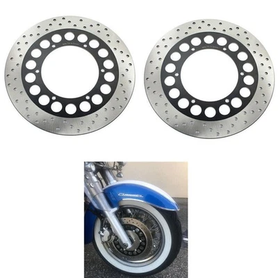 2 piezas discos de freno delanteros rotores para YAMAHA VStar XVS 1100 00-09 Royal Star XVZ1300 Foto 1 de 4