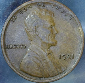 Woody, Lamination & Clipped Planchet Error Coin! 1921 Lincoln Wheat Cent Penny - Picture 1 of 2