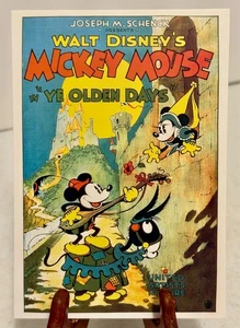 MICKEY MOUSE IN YE ALTEN DAYS, SCHÖNES SAMMLERSTÜCK ORIGINAL DISNEY NOTIZKARTE - Bild 1 von 3