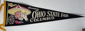 Ohio State Fair Souvenir Vintage Filz Wimpel 50er - 60er Riesenrad Kuh Pferd - Bild 1 von 1