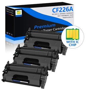 Paquete de 3 cartuchos de tóner BK CF226A 26A aptos para impresora multifunción HP LaserJet Pro M402dn M426fdw - Imagen 1 de 23