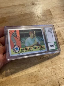 Mickey Mantle CSG 8 Topps Finest w/ Coating Collector Card New York Yankees 1996 - Picture 1 of 12