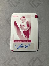2023 Leaf Vivid Football Cameron Rising Magenta Plate 1/1 Auto BA-CR1
