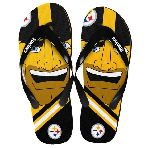 Pittsburgh Steelers NFL 8-16 Youth Mascot Flip Flops Small (11-12) Cover