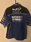 Mens V Official Team Yamaha Racing Button Down Short Sleeve Shirt Large Bike