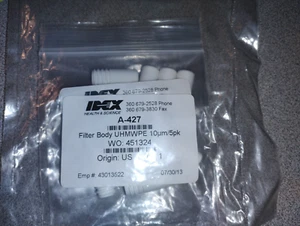 10, IDEX Filter Body UHMWPE 10um A-427 - Fast Ship - Picture 1 of 2