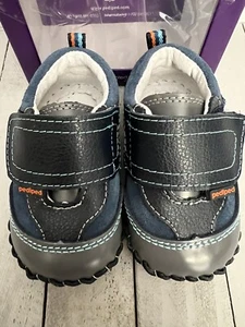 Pediped Clive Navy Grey Baby Boy Shoes US Size 6-12 Months - Picture 1 of 5