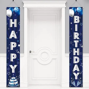 Happy Birthday Door Porch Banner Sign Party Decor for Indoor Outdoor Home Decor - Picture 1 of 6