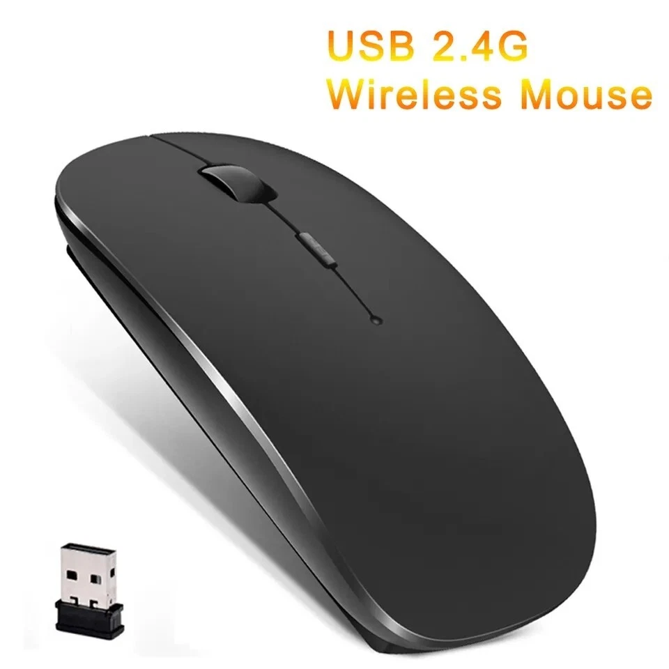 Slim Wireless Mouse 2.4GHz Optical Mice 1600DPI Gamer Office Quiet Mouse laptop - Image 1 of 4