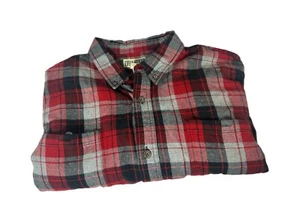 Duluth Trading Co Mens 3XL Free Swingin Flannel Red Plaid Button Down Shirt - Picture 1 of 7