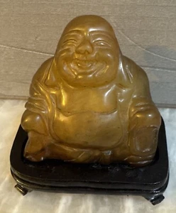 Vintage Natural Golden Soapstone Buddha. - Picture 1 of 10