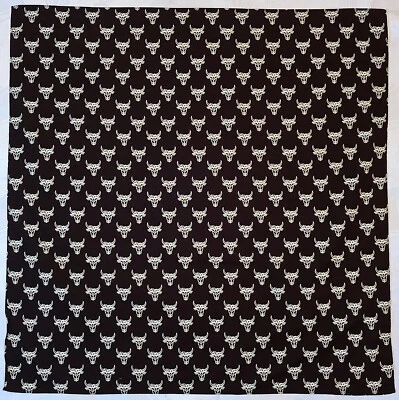 BUFANDA VINTAGE AUTÉNTICA FRANCIA VALDROME TOROS ARTE PROVENZAL ALGODÓN 26" CUADRADA Foto 1 de 4