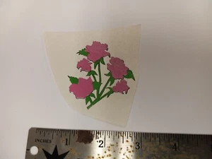 Vintage (Original Bootleg Hat Iron -On / Heat Transfer) Pink Flowers - Picture 1 of 1
