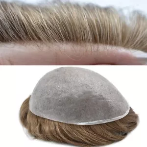 Ultra Thin Skin Mens Toupee Invisible Men Hair Replacement System Discount Price - Picture 1 of 15
