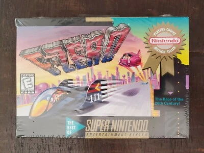 F-Zero SNES Sealed! Hangtab! Includes Acrylic Display Case! Ships Fast! NICE!!! - Image 1 of 4