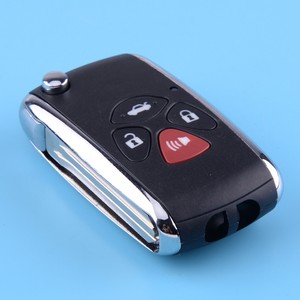 4 Button Flip Blank Remote Key Case Shell Fit For Toyota Camry