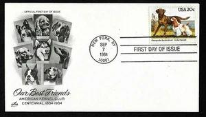 #2099 20c Dogs - Chesapeake Bay Retriever, Cocker Spaniel - ArtCraft FDC Lg XL - Picture 1 of 2