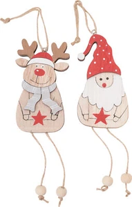 Colgante VBS Alce y Santa Sven 2 piezas 5,8x10,5cm con cinta decoración navideña - Imagen 1 de 5
