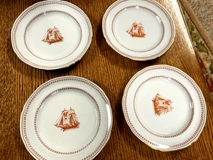 Spode Trade Winds Bread Plates 6'' Brig 1820 ENGLAND 4 Pieces Excellent - Picture 1 of 3