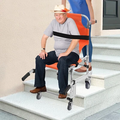 EMS Stair Climbing Chair Medical Emergency Evacuation Lifting Wheelchair w/Belts - Image 1 of 4