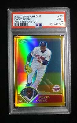 2003 Topps Chrome David Ortiz #99 Gold Refractor PSA 9 Mint - Image 1 of 2