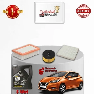 KIT TAGLIANDO 3 FILTRI E OLIO PER NISSAN MICRA V 1.0 74KW 101CV DAL 2018 -> - Imagen 1 de 1