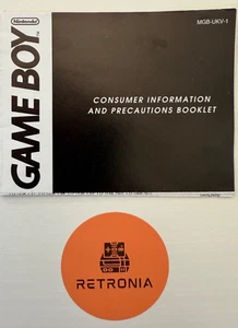 Game Boy Nintendo Consumer Information and Precautions Booklet UK Version - Picture 1 of 3