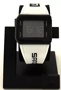 SANDA MEN'S BLACK DIGITAL WATCH WITH WHITE BAND 9003 - Picture 1 of 7