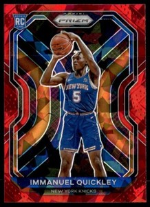 2021-22 Panini Prizm Red Cracked Ice Immanuel Quickley Rookie New York Knicks