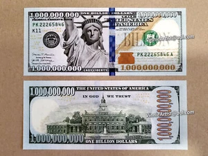 BILLION DOLLAR BILL FUNNY PLAY MONEY NOVELTY Vision Board - Picture 1 of 7