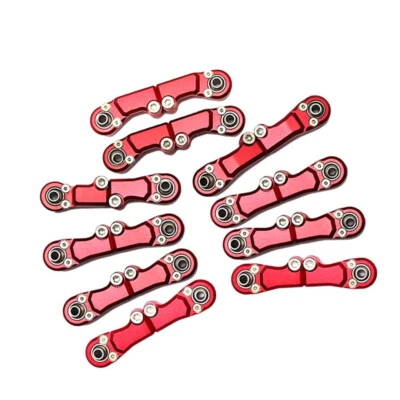 NEW GPM F/R Link Bar & Front Steering Tie Rod Full Set Alum Ball Ends Red : SCX6 - Image 1 of 4