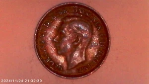 1944 UK Great Britain Half Penny BT65 - Picture 1 of 2